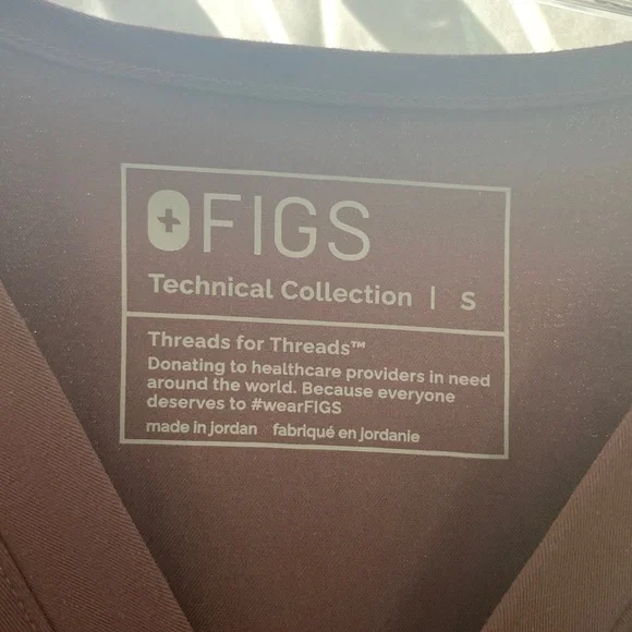 Figs Catalina One-Pocket Espresso Brown Scrub Top Small - Picture 5 of 8